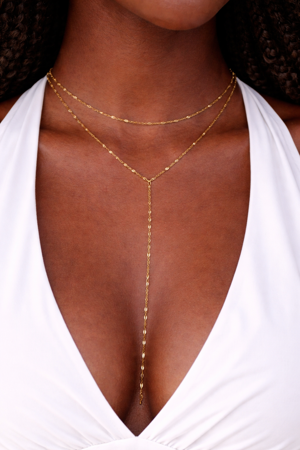 Collier plongeant doré